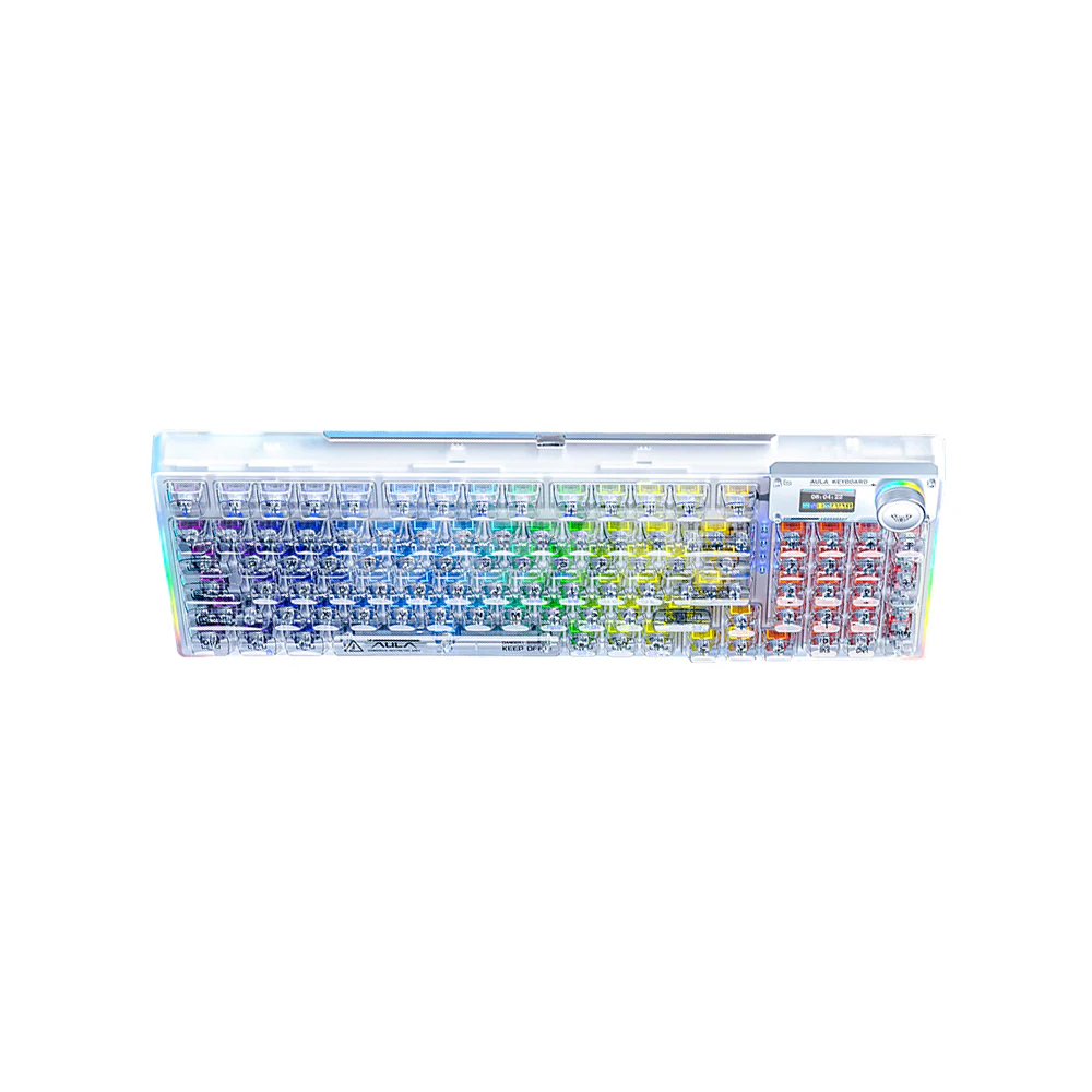 Aula F98 PRO RGB Gaming Mechanical Hotswappable Keyboard White - Image 3