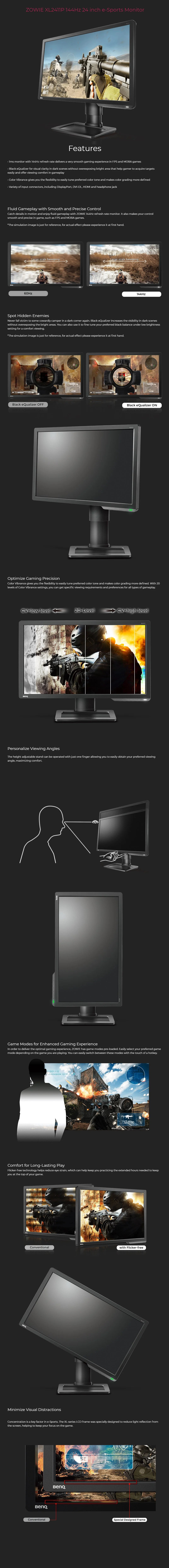 BenQ Zowie XL2411P 24 Inches 144hz eSports Monitor - Image 6