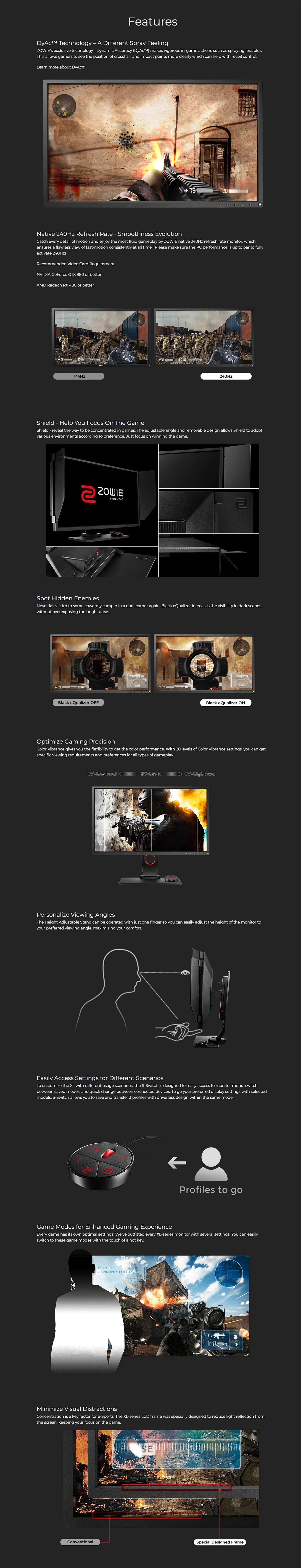 BenQ Zowie XL2546 25" 240Hz Gaming Monitor - Image 6