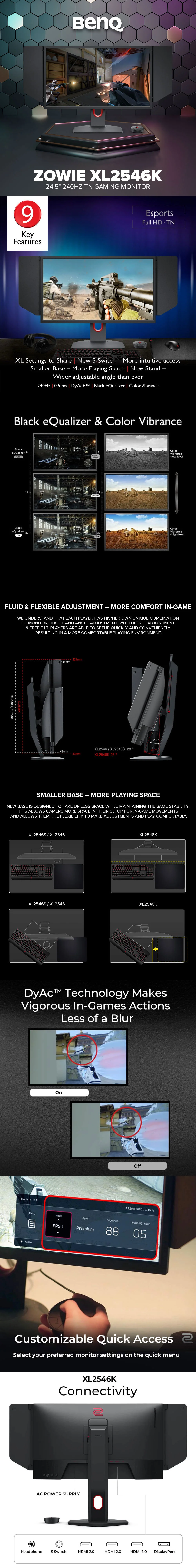 BenQ Zowie XL2546K 24.5 240Hz TN Gaming Monitor - Image 7