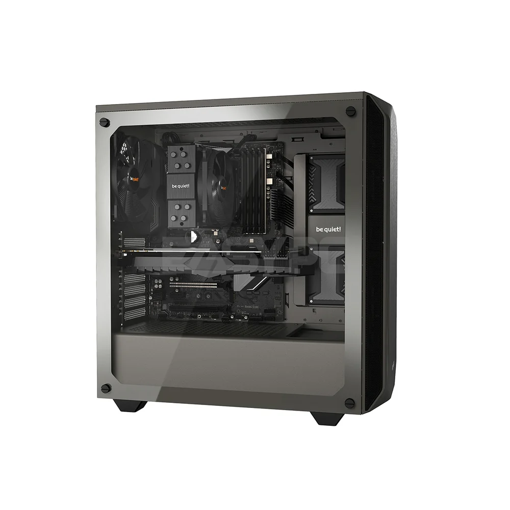 BeQuiet Pure Base 500 Tempered Glass, 2x 140mm Fans Window Black, White & Metallic Gray, Two Preinstalled Pure Wings 2 140mm fans Mid-Tower Case 4JTP - Image 15
