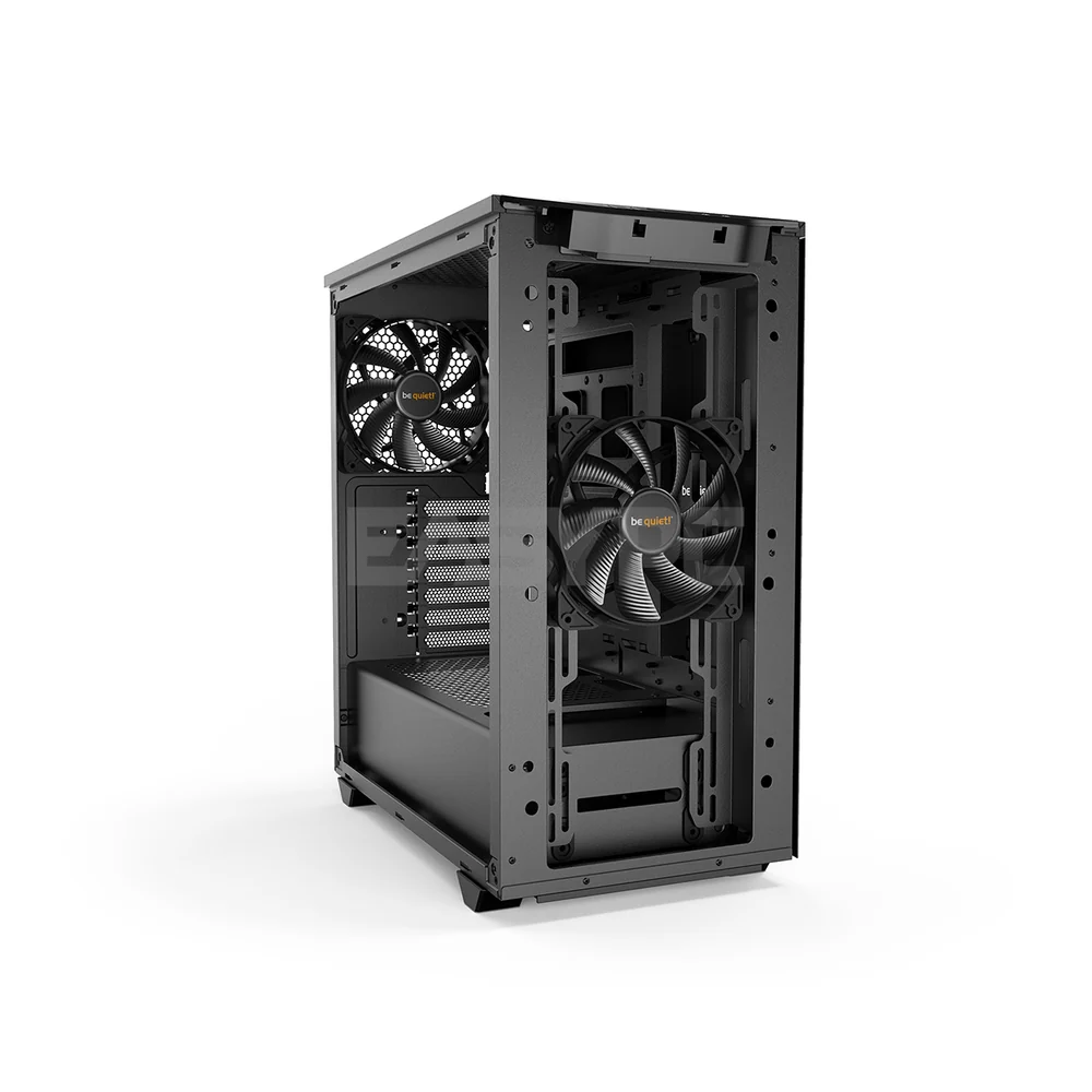 BeQuiet Pure Base 500 Tempered Glass, 2x 140mm Fans Window Black, White & Metallic Gray, Two Preinstalled Pure Wings 2 140mm fans Mid-Tower Case 4JTP - Image 3