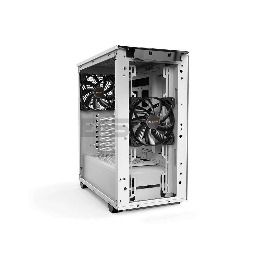 BeQuiet Pure Base 500 Tempered Glass, 2x 140mm Fans Window Black, White & Metallic Gray, Two Preinstalled Pure Wings 2 140mm fans Mid-Tower Case 4JTP - Image 8