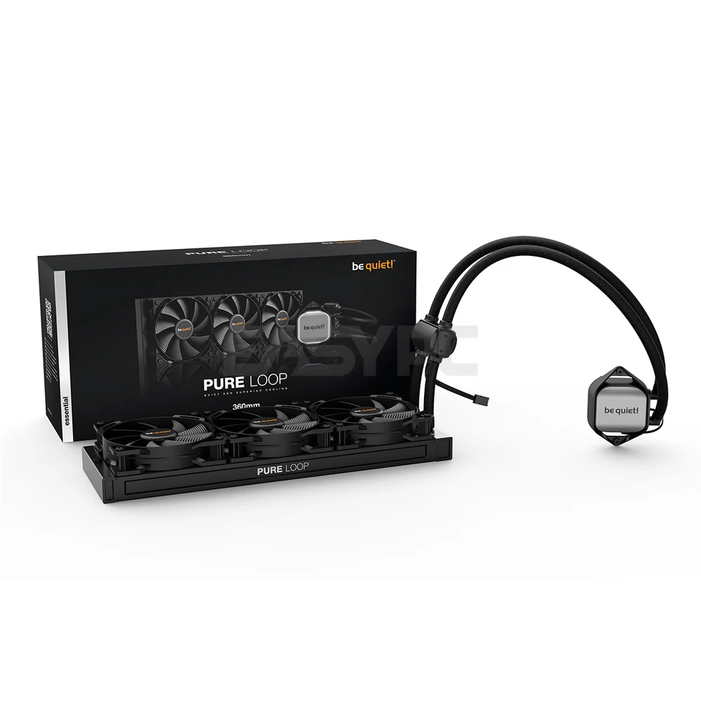 BeQuiet Pure Loop (BW008) AIO CPU Cooler Intel & AMD, 3x Pure Wings 2 120mm PWM Fans Doubly decoupled pump for quiet operation 4JTP BEBW2440
