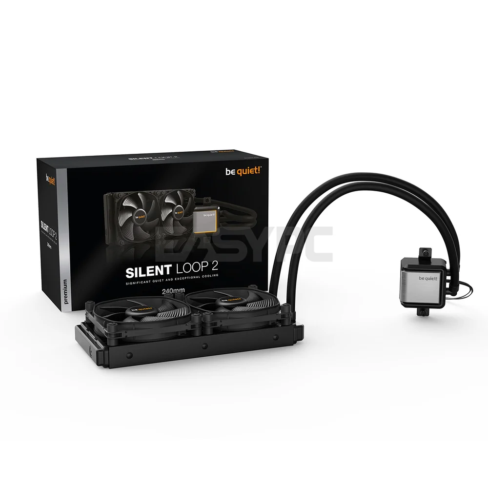 BeQuiet Silent 2 Loop (BW010) AIO CPU Cooler Intel & AMD, 2x Slient Wings 3 120mm PWM Fans Powerful three-chamber pump design 4JTP BEBW2441