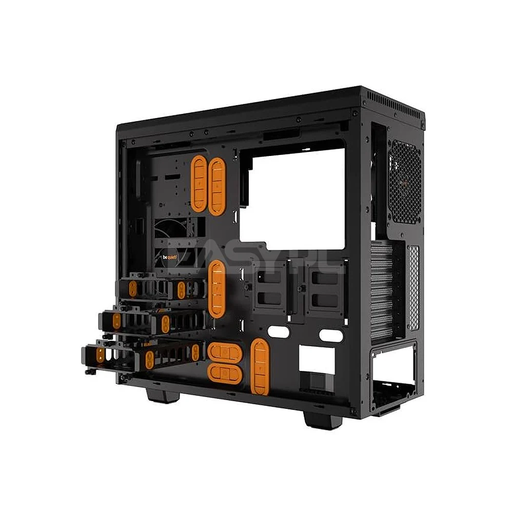 BeQuite Pure Base 600 TG Mid Tower PC Case Orange - Image 3
