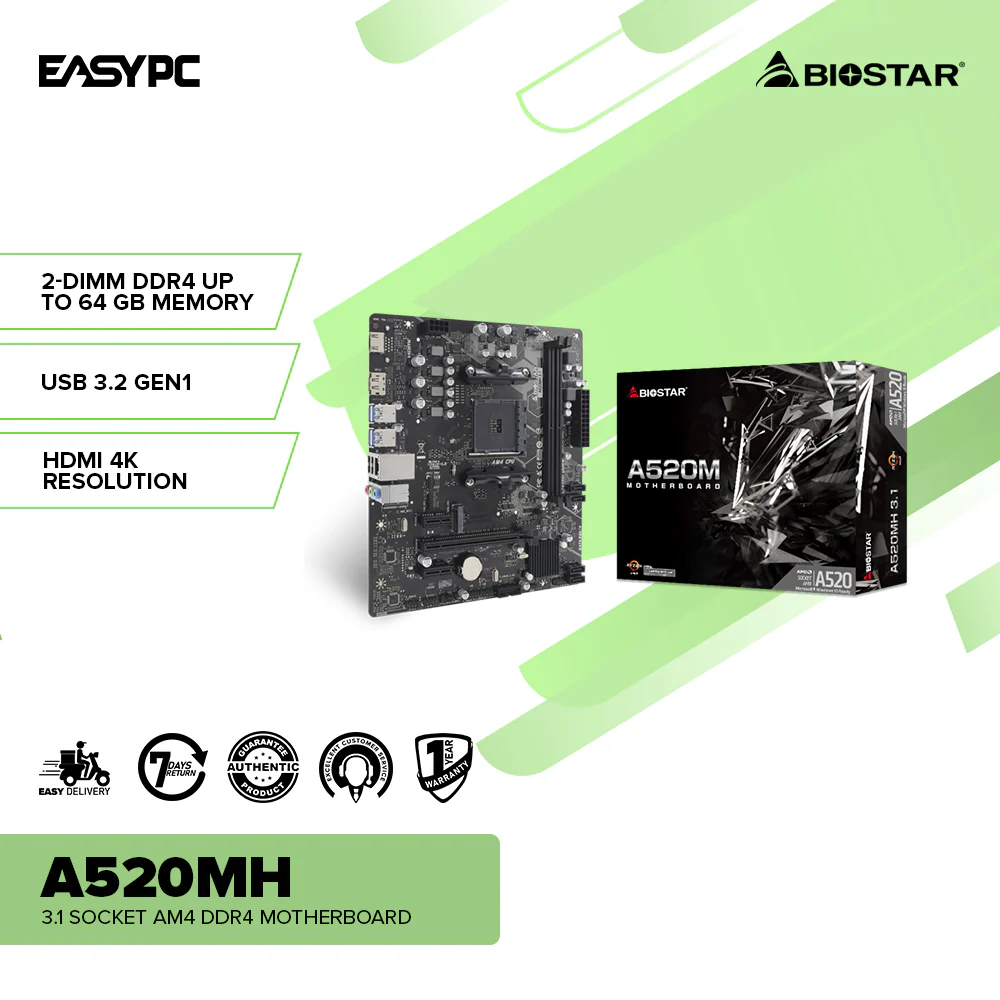 Biostar A520MH 3.1 socket AM4 DDR4 Motherboard - Image 2