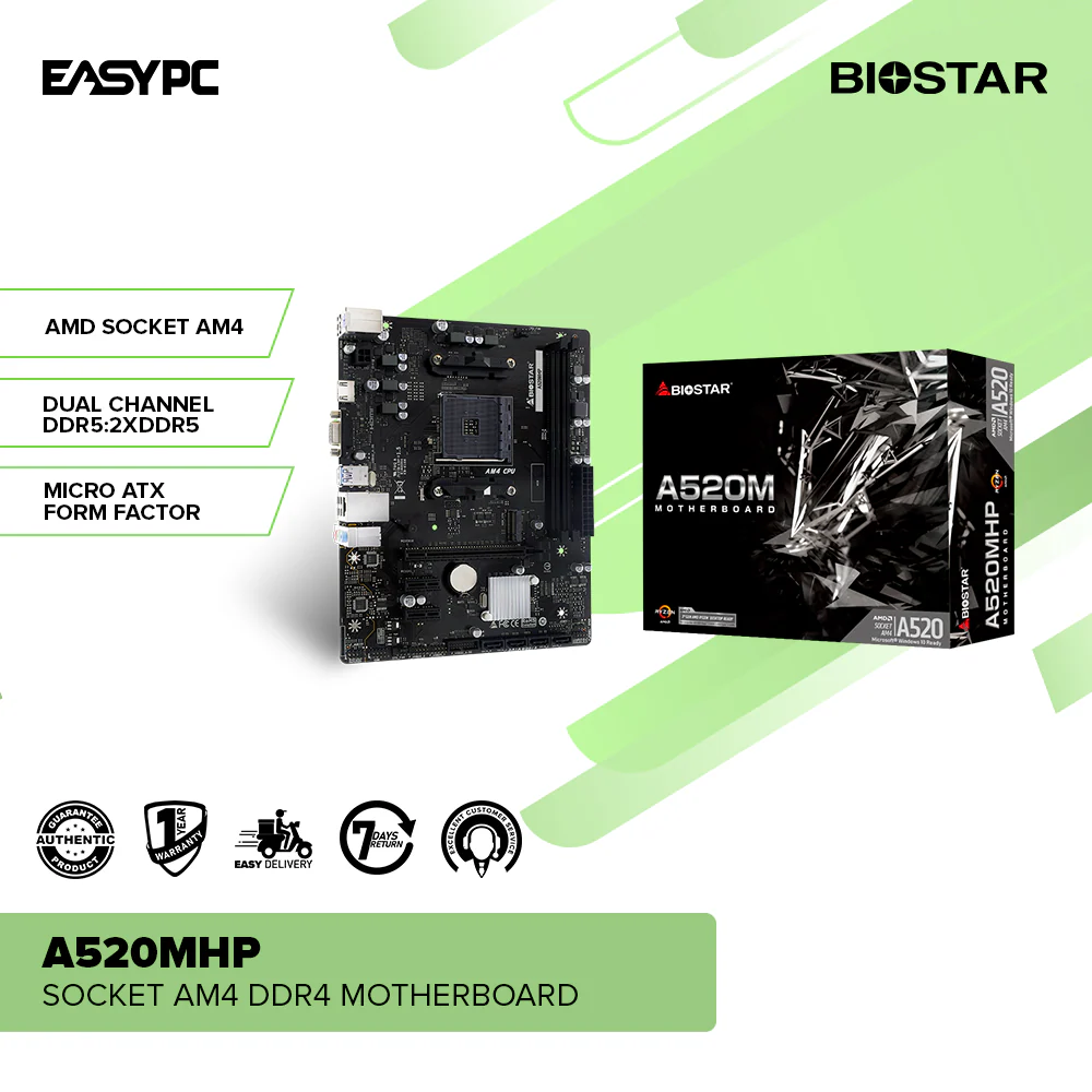Biostar A520MHP Socket Am4 DDR4 Motherboard - Image 2