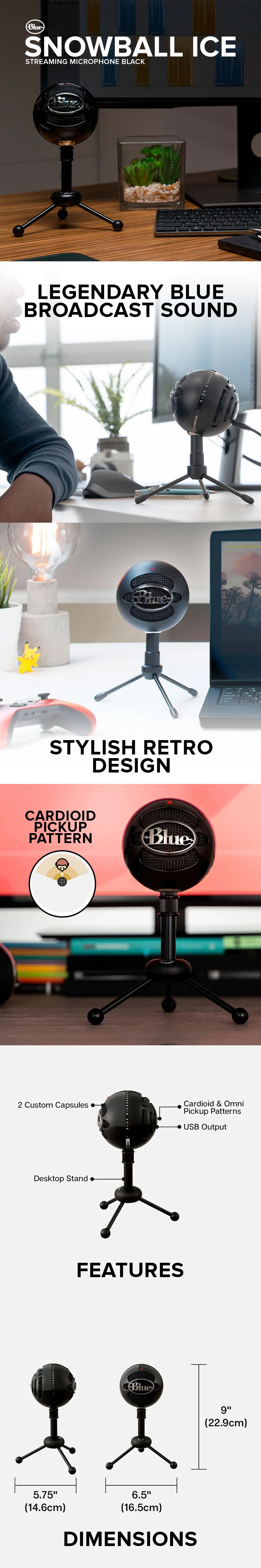 Blue Snowball Ice Black and White Pristine Sound for Recording, Streaming and Podcasting, Streaming Microphone 1ION - Image 11
