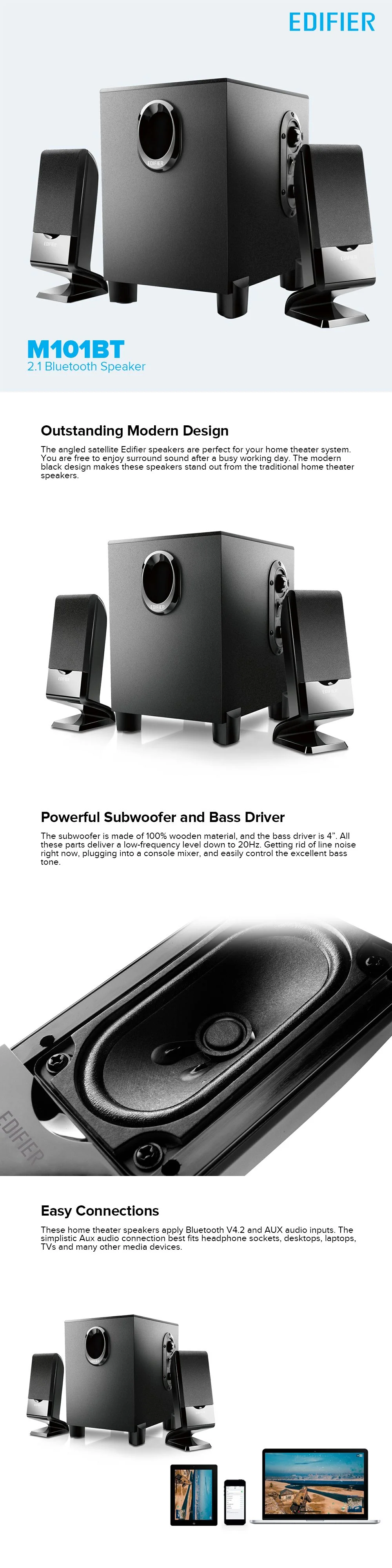 Edifier M101BT 2.1 Bluetooth Speaker - Image 5
