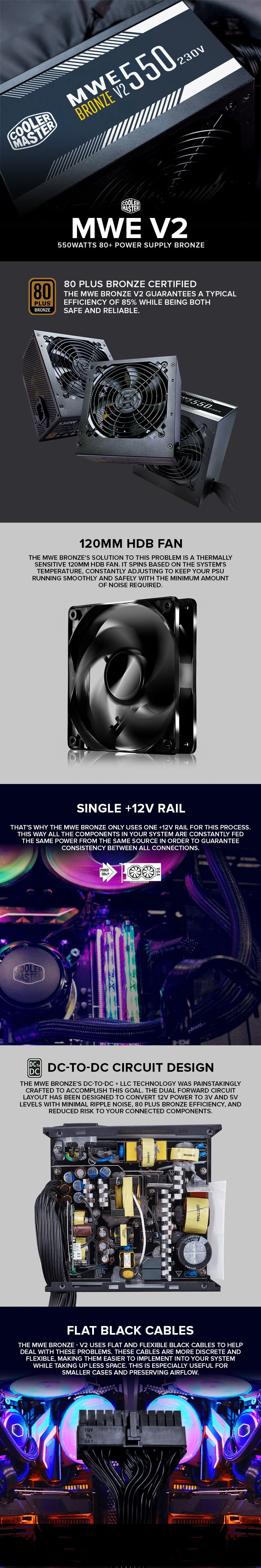 Cooler Master MWE 550Watts /MWE V2 550Watts 80 PLUS Bronze Power Supply - Image 13