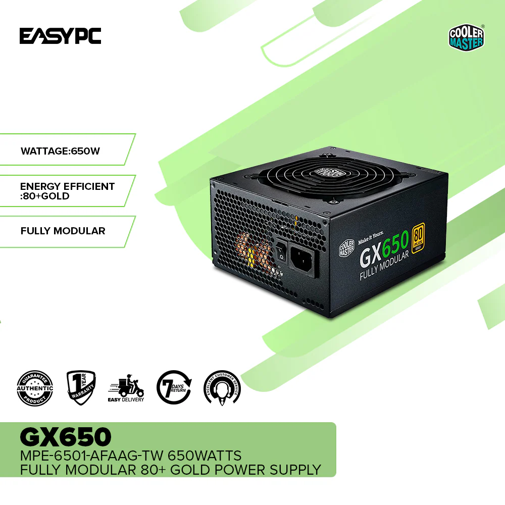 Coolermaster GX650 MPE-6501-AFAAG-TW 650watts Fully Modular 80+ Gold Power Supply - Image 2