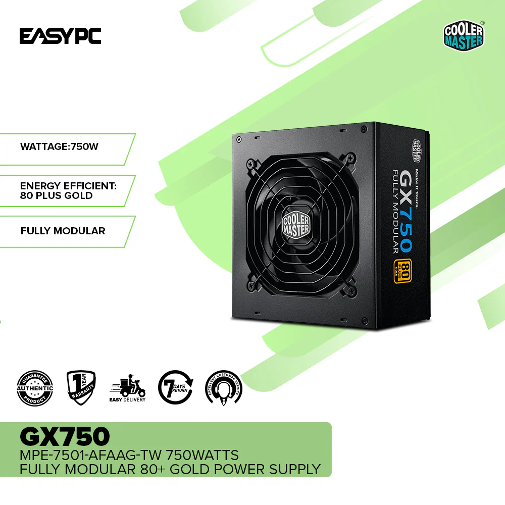 Coolermaster GX750 MPE-7501-AFAAG-TW 750watts Fully Modular 80+ Gold Power Supply - Image 2