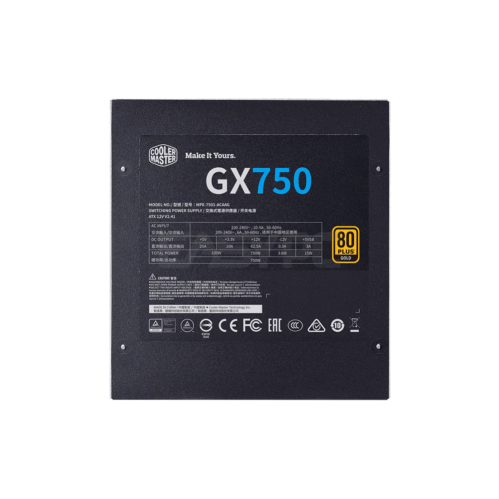 Coolermaster GX750 MPE-7501-AFAAG-TW 750watts Fully Modular 80+ Gold Power Supply - Image 3