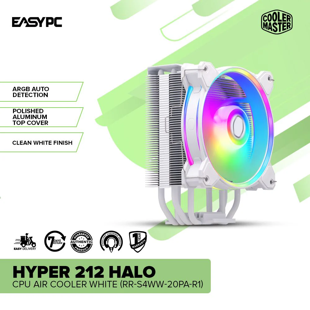 COOLERMASTER Hyper 212 Halo CPU Air Cooler White (RR-S4WW-20PA-R1) - Image 2