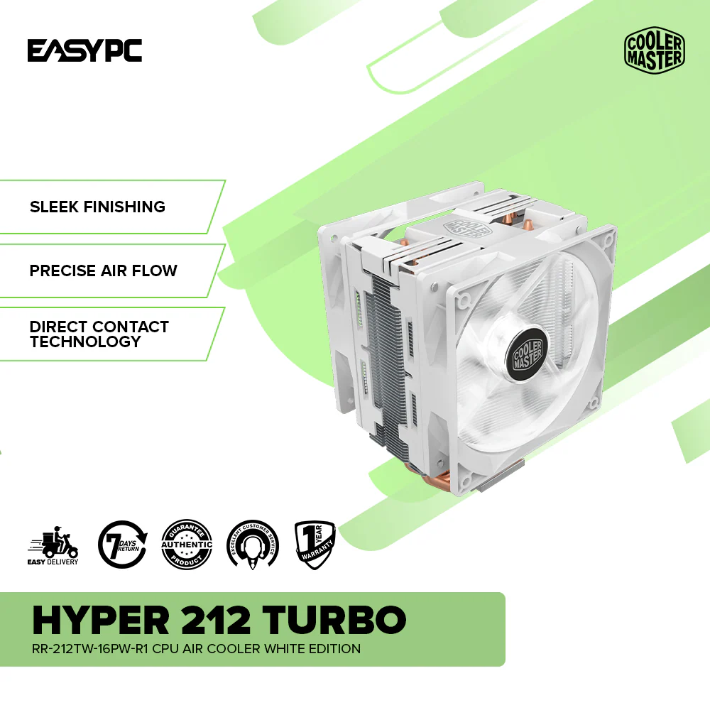 Coolermaster Hyper 212 Turbo RR-212TW-16PW-R1 CPU Air Cooler White Edition - Image 2