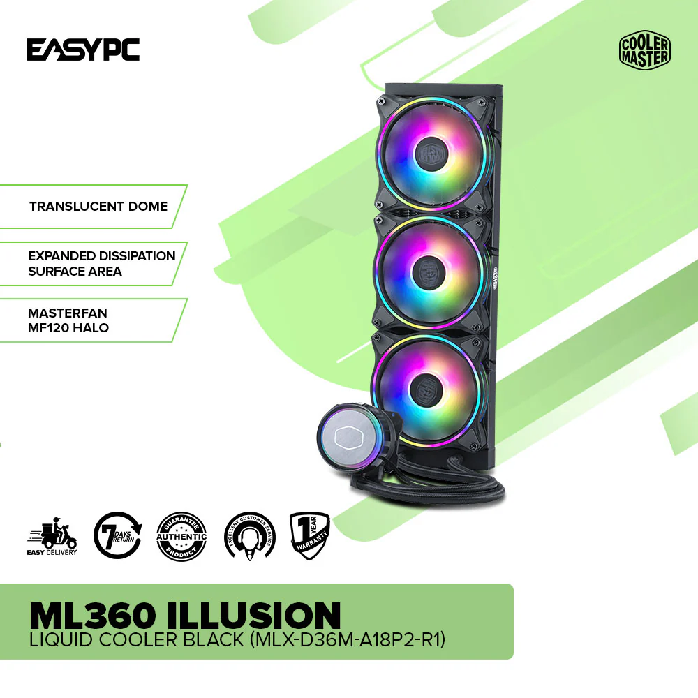 COOLERMASTER ML360 ILLUSION Liquid Cooler Black (MLX-D36M-A18P2-R1) - Image 2