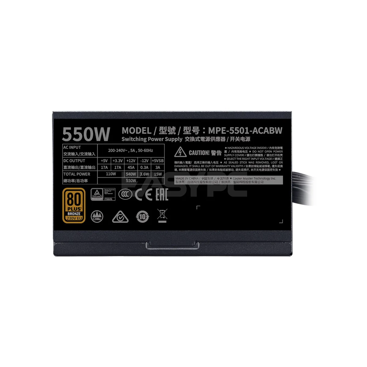 CoolerMaster MWE 750W, 650W and 550W V2-230v 80+ Bronze Durable Reliable and Safe Power Supply - Image 20