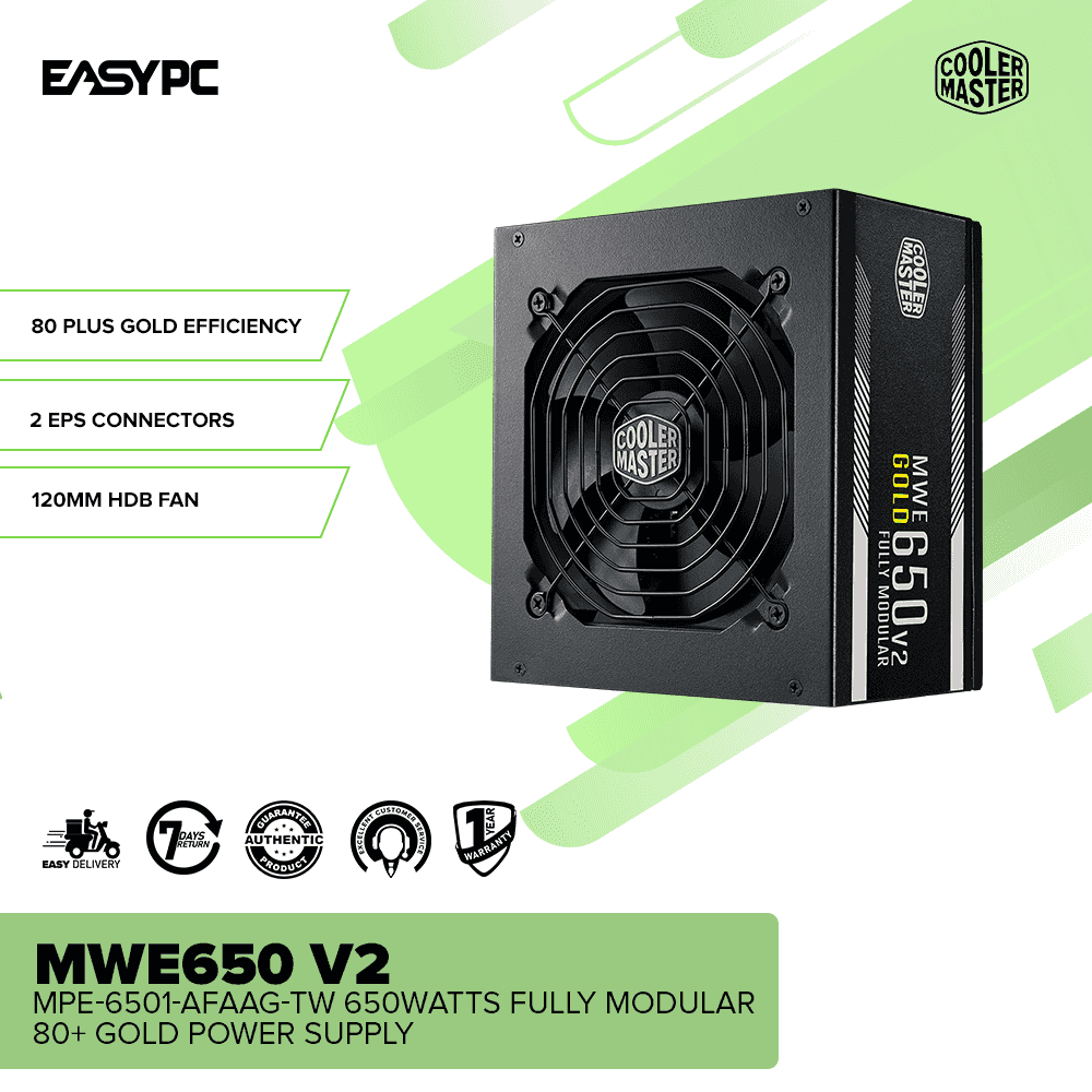 Coolermaster MWE650 V2 MPE-6501-AFAAG-TW 650watts Fully Modular 80+ Gold Power Supply - Image 2