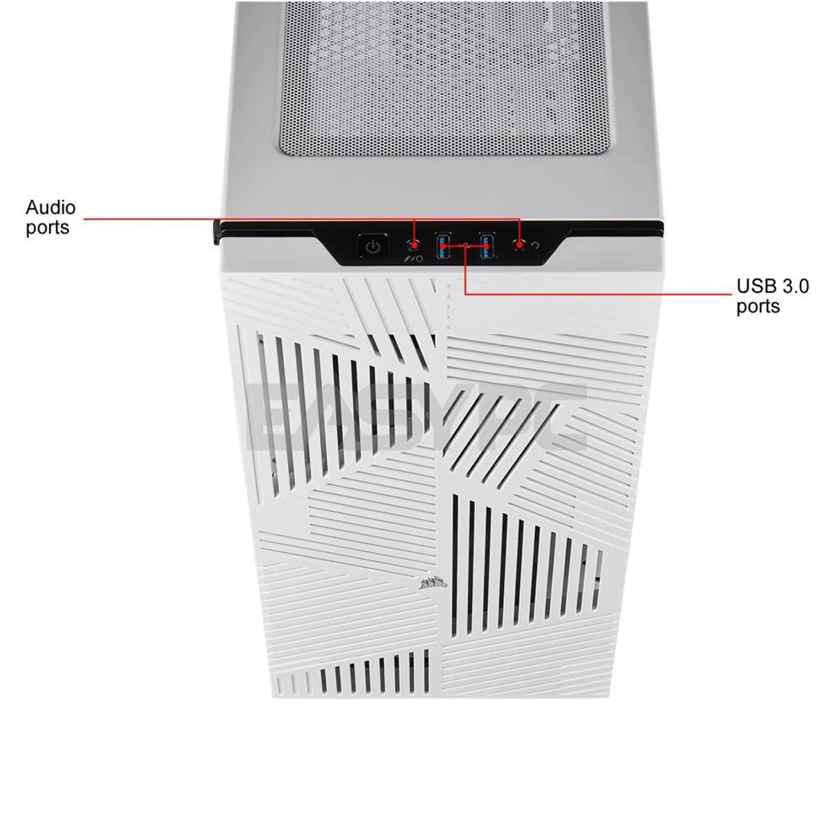 Corsair Airflow 275R Mid Tower Gaming PC Case White - Image 6