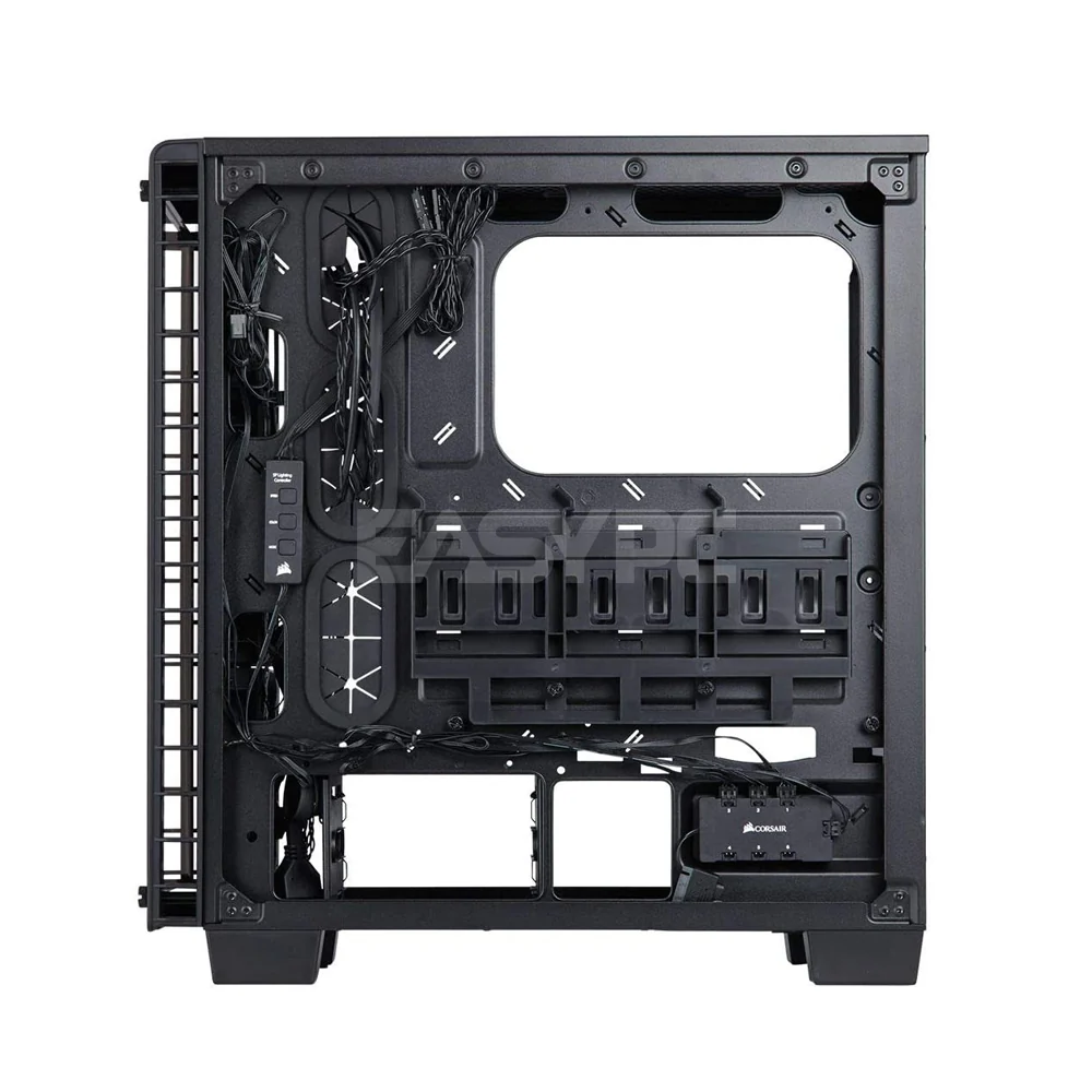 Corsair Crystal 460x TG Mid Tower PC Case Black Red - Image 4