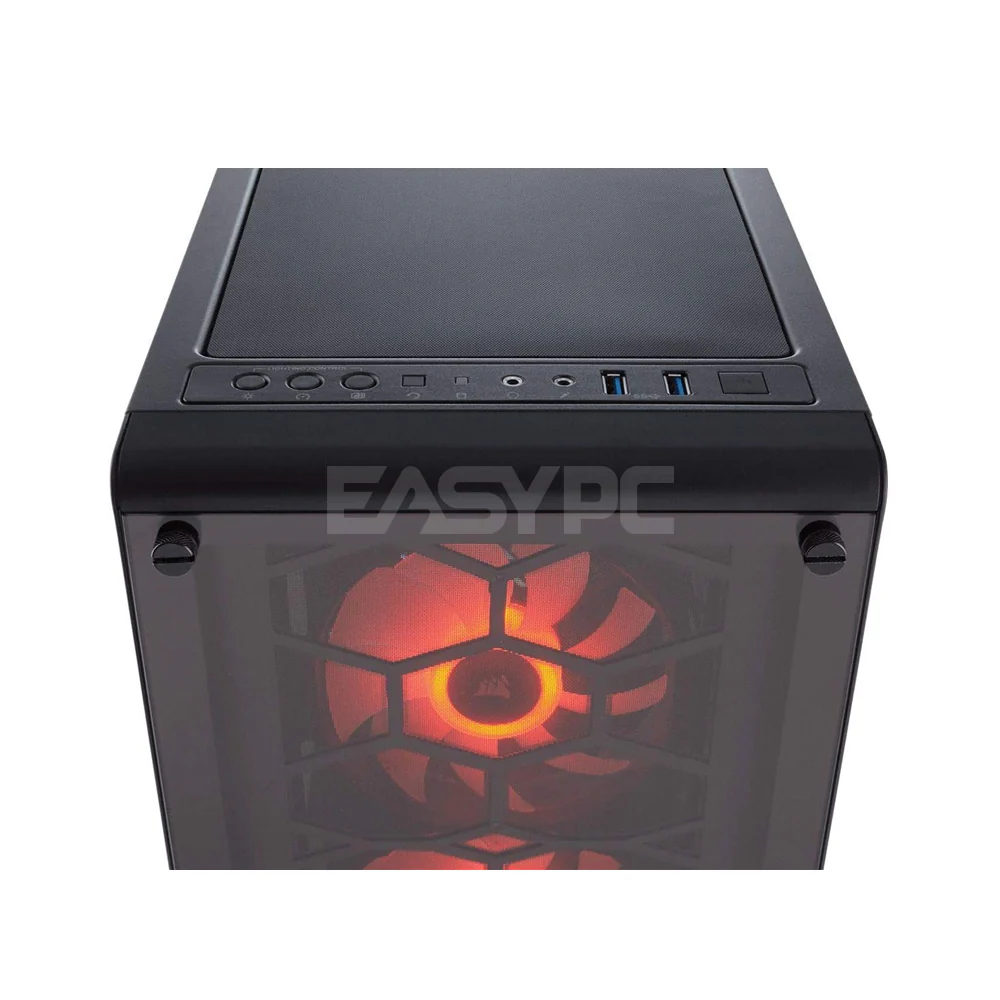 Corsair Crystal 460x TG Mid Tower PC Case Black Red - Image 5