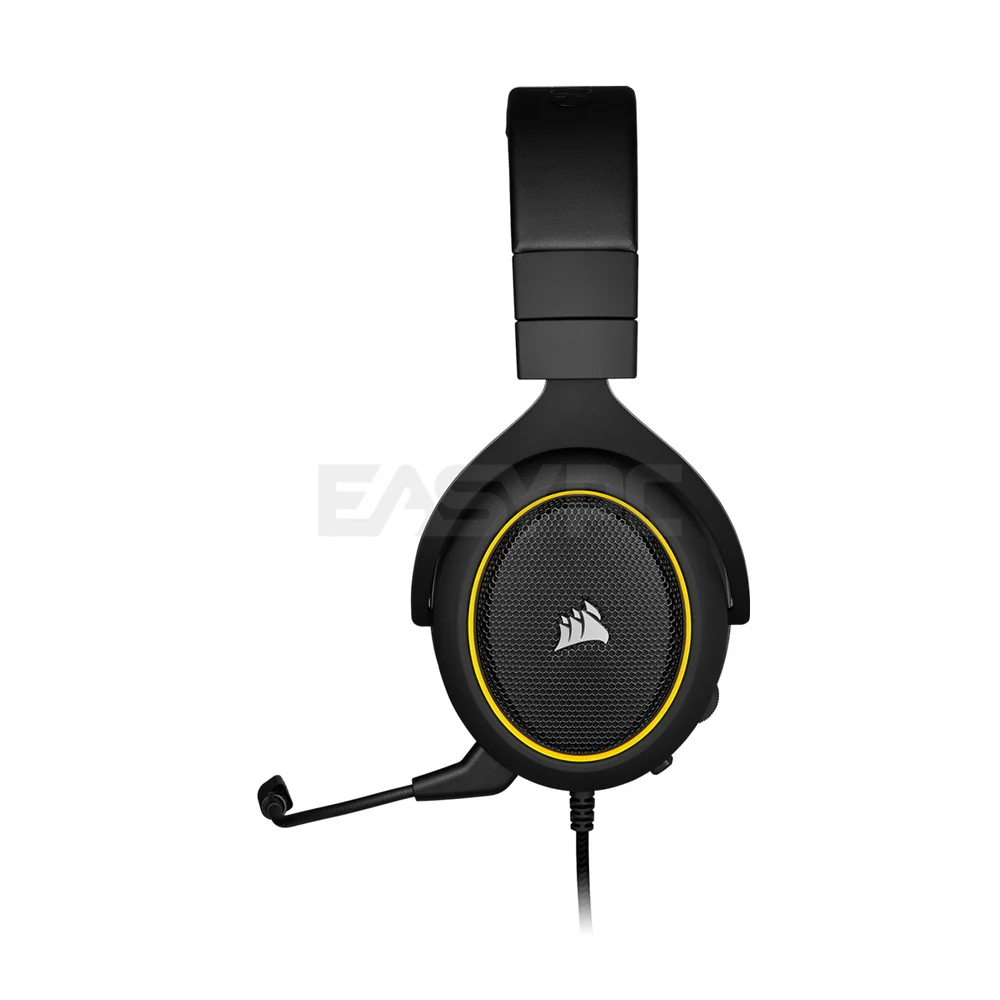 Corsair HS60 Pro 7.1 Virtual Surround Sound PC Gaming Headset w/USB DAC (Yellow), with USB DAC ( Carbon) - Discord Certified à Works with PC, Xbox Series X, Xbox Series S, Xbox One, PS5, PS4, and Nintendo Switch Gaming Headset 7UBE - Image 8