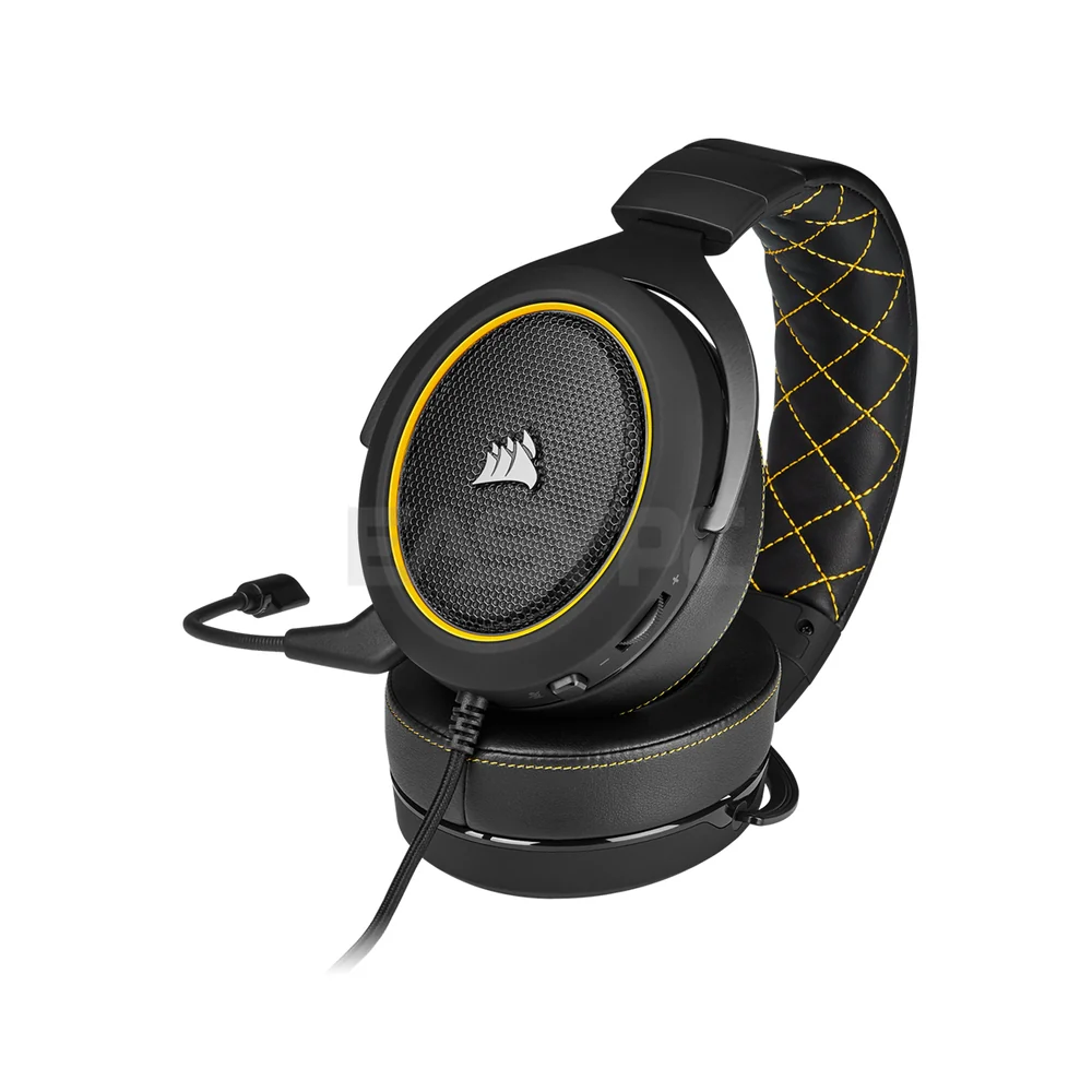 Corsair HS60 Pro 7.1 Virtual Surround Sound PC Gaming Headset w/USB DAC (Yellow), with USB DAC ( Carbon) - Discord Certified à Works with PC, Xbox Series X, Xbox Series S, Xbox One, PS5, PS4, and Nintendo Switch Gaming Headset 7UBE - Image 9