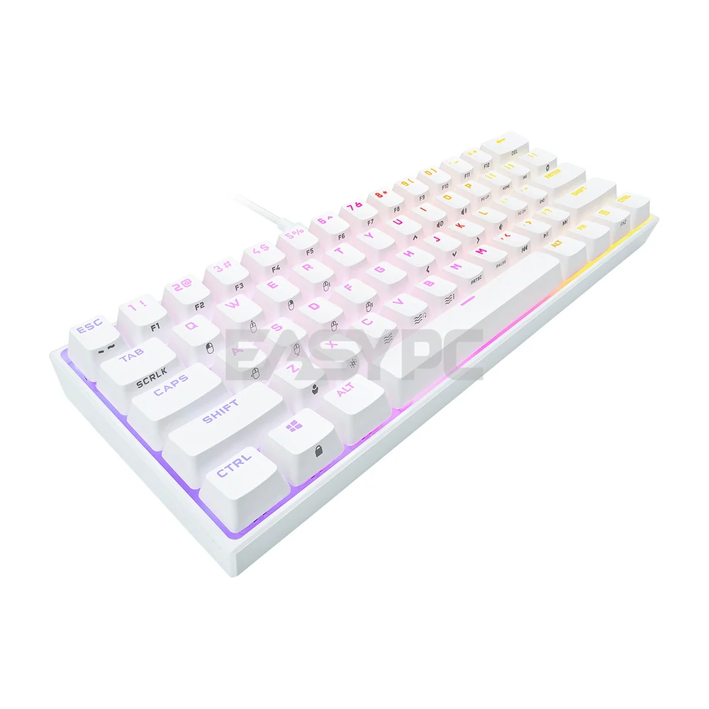 Corsair K65 RGB MINI 60% White Mechanical Detachable Cable, Braided Cable Gaming Keyboard -Cherry MX Speed CS-CH-9194114-NA 7UBE COCS2502 - Image 4