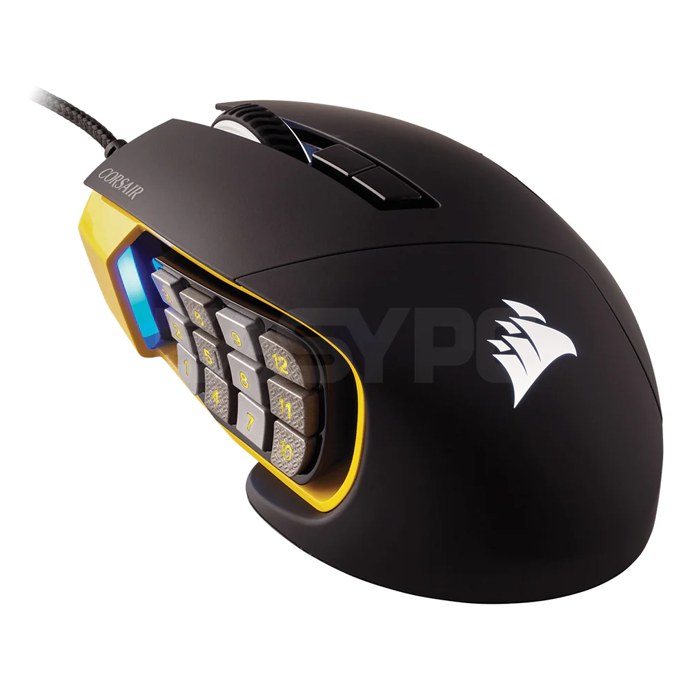 Corsair Scimitar Pro CSCH9304011AP RGB Optical MOBA MMO Gaming Mouse Yellow - Image 3