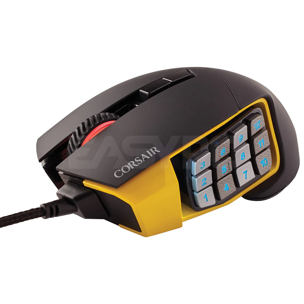 Corsair Scimitar Pro CSCH9304011AP RGB Optical MOBA MMO Gaming Mouse Yellow - Image 4