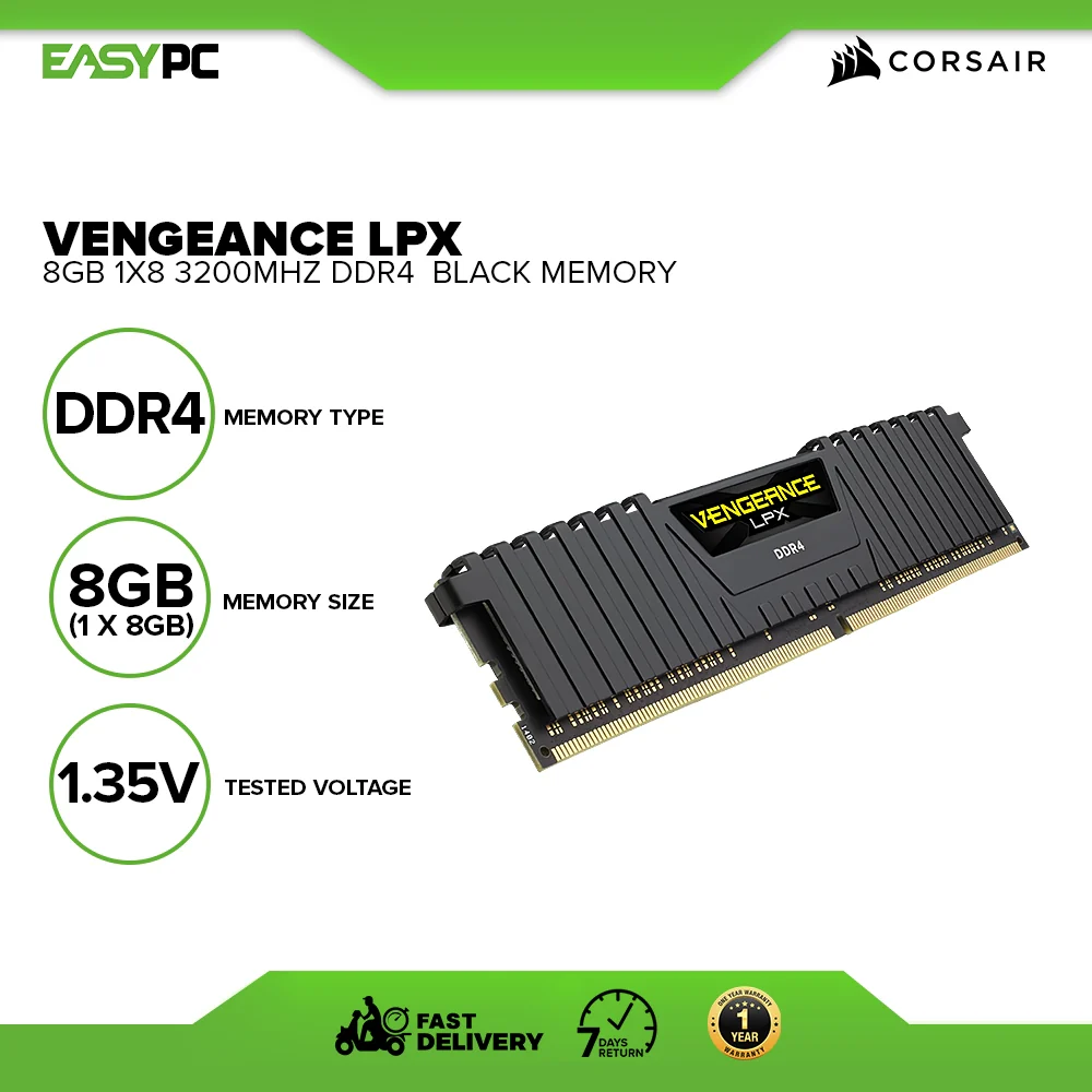 Corsair Vengeance LPX 8gb 1x8 3200mhz Ddr4 Memory Black - Image 2