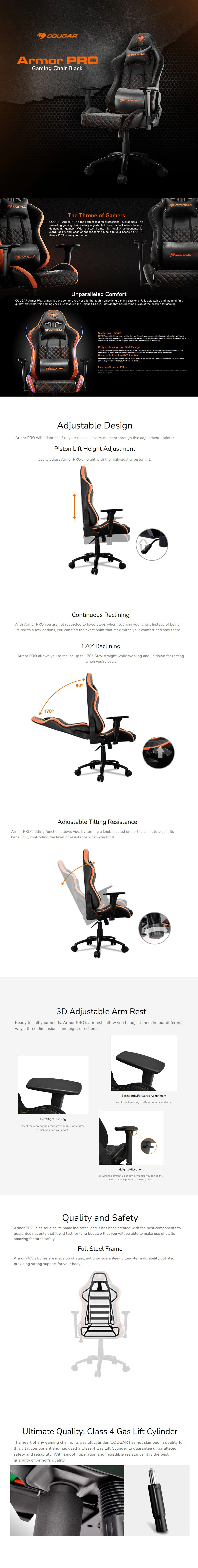 Cougar Armor PRO Gaming Chair Black - Image 5