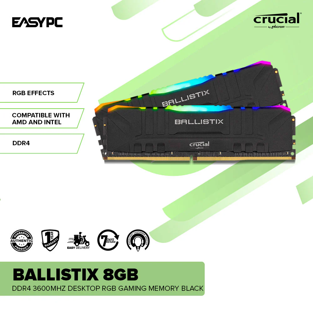 Crucial Ballistix 8gb Ddr4 3600mhz Desktop RGB Gaming Memory Black - Image 2