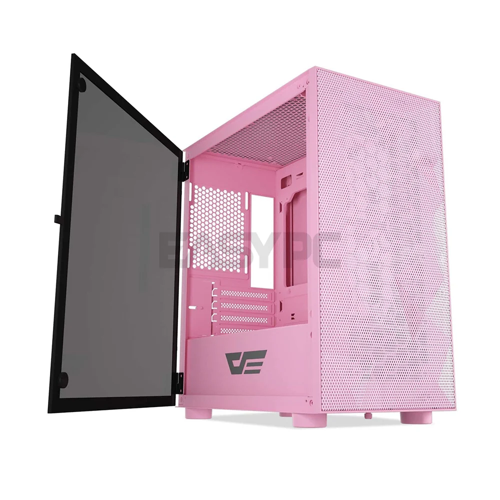 DarkFlash DLM21 Mesh Mid Tower Black, White and Pink White PC Case - Image 17