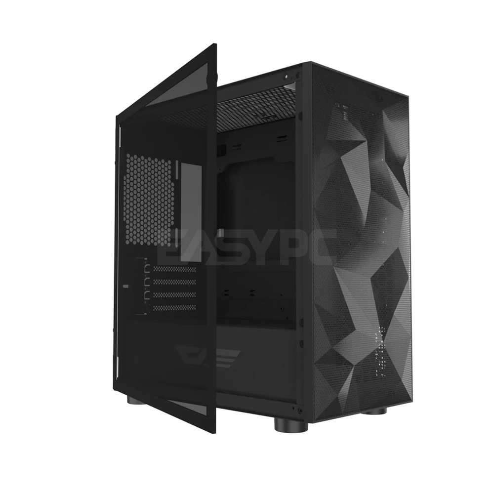 DarkFlash DLM21 Mesh Mid Tower Black, White and Pink White PC Case - Image 4