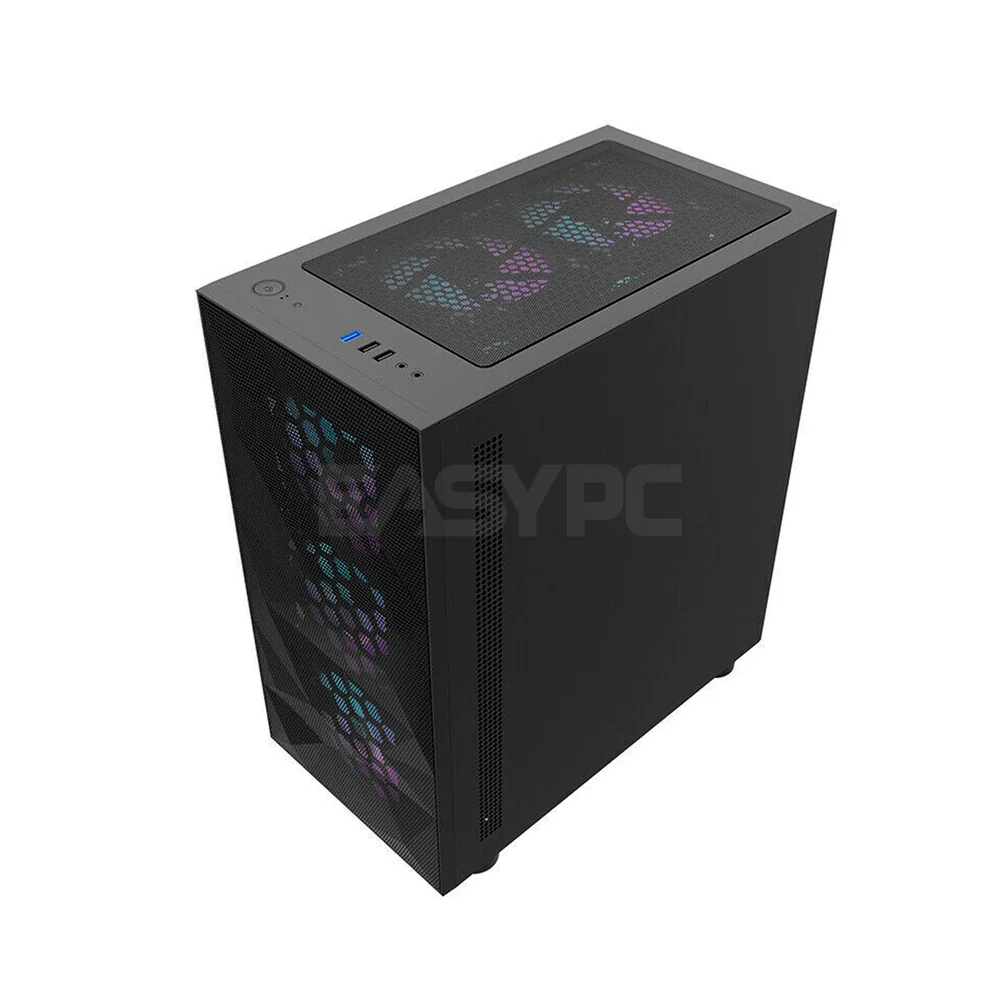 DarkFlash DLM21 Mesh Mid Tower Black, White and Pink White PC Case - Image 8