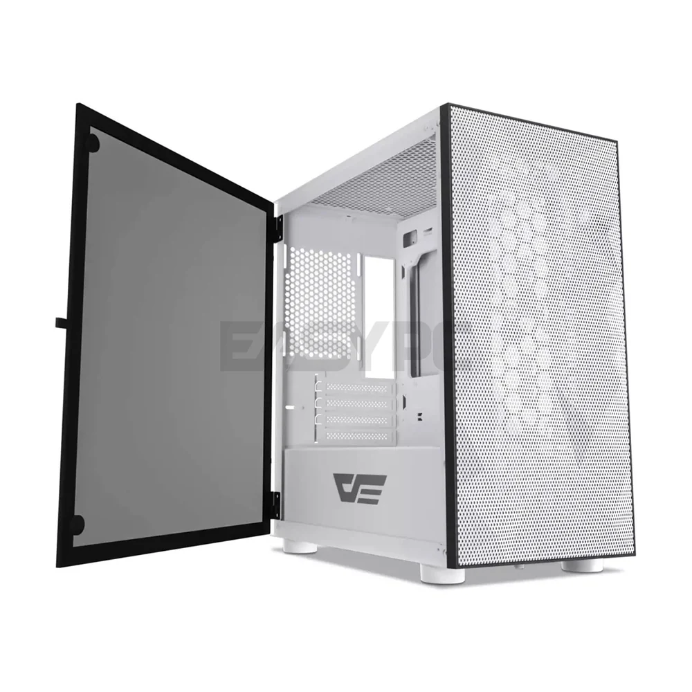 DarkFlash DLM21 Mesh Mid Tower Black, White and Pink White PC Case - Image 9