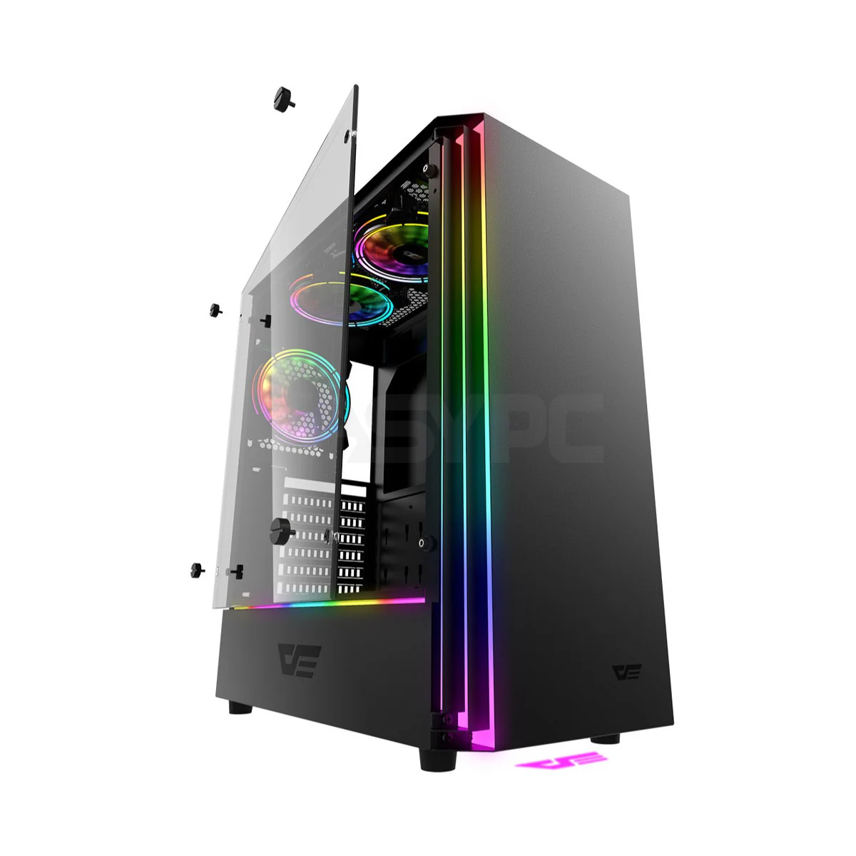 Dark Flash J11 Mid Tower PC Case Black - Image 2