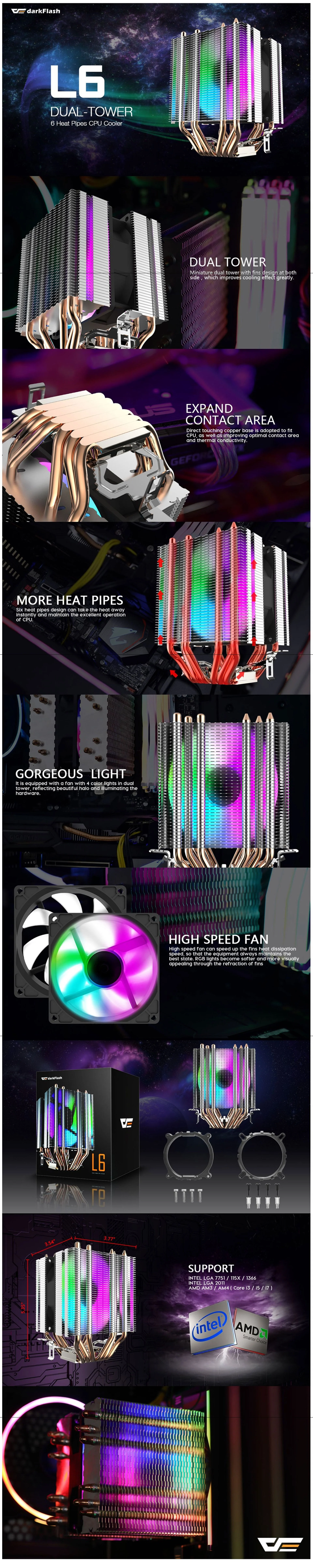 Dark Flash L6 CPU Air Cooler RGB - Image 6