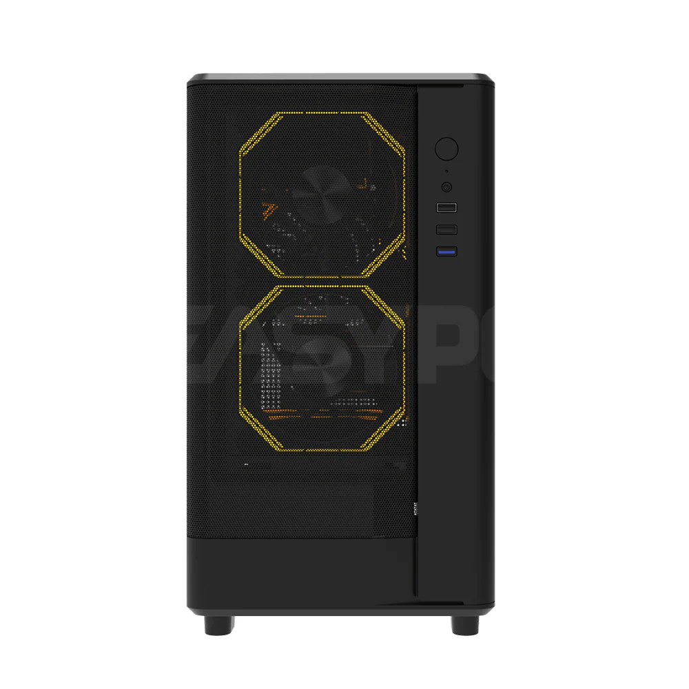 DarkFlash DB330M Mesh Micro ATX Tempred Glass Side Gaming PC Case Black - Image 4