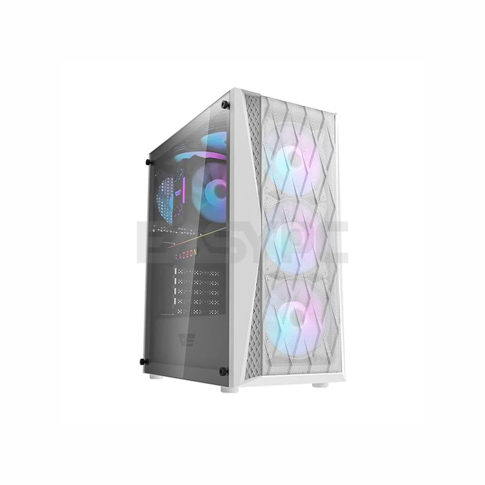 DarkFlash DK352 Mesh ATX Tempered Glass Side Panel Gaming PC Case White