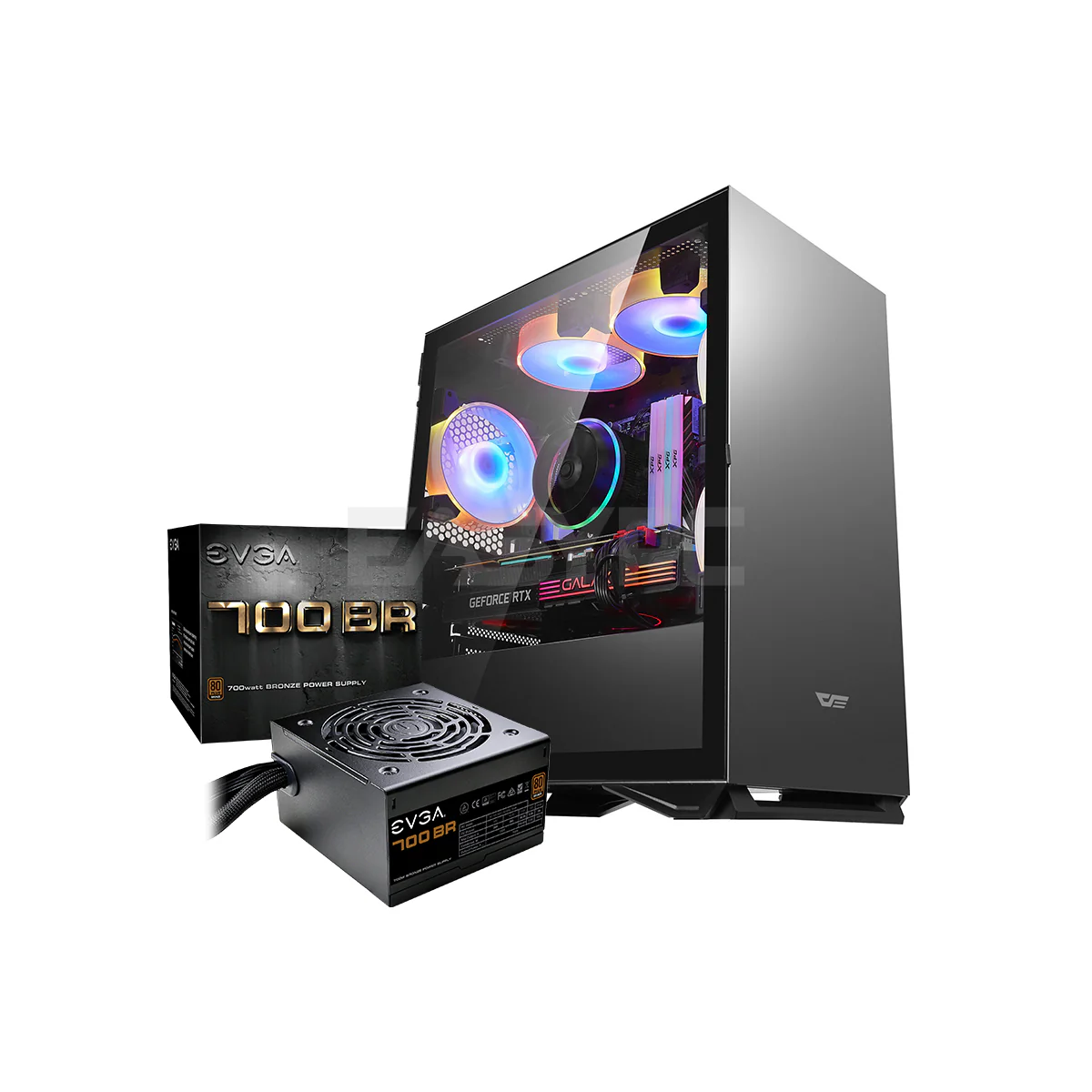 DarkFlash DLM22Case + EVGA 700BR 700watts Power Supply Bundle PC Case and Power Supply