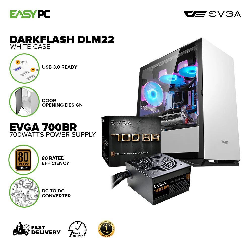 DarkFlash DLM22Case + EVGA 700BR 700watts Power Supply Bundle PC Case and Power Supply - Image 4