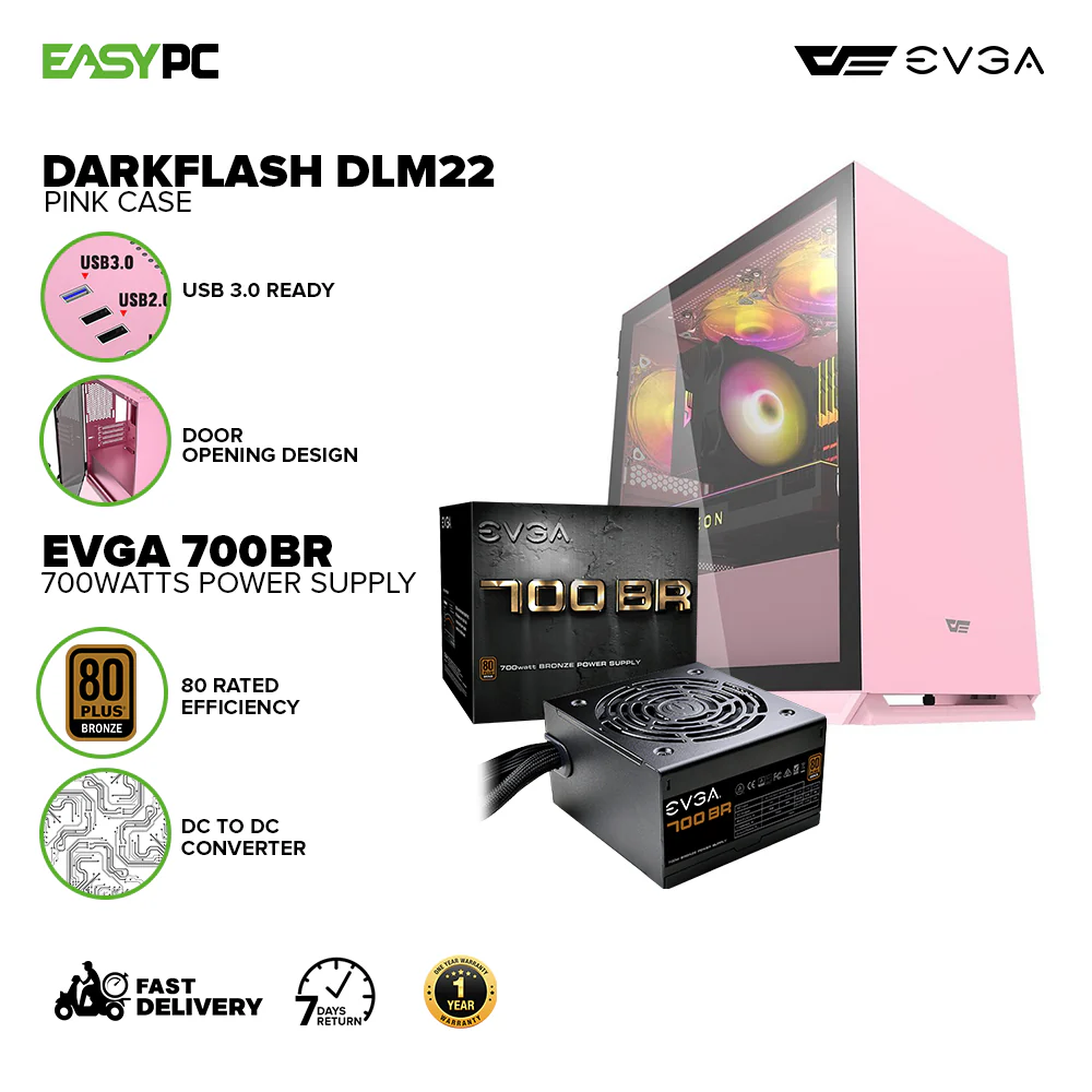 DarkFlash DLM22Case + EVGA 700BR 700watts Power Supply Bundle PC Case and Power Supply - Image 6