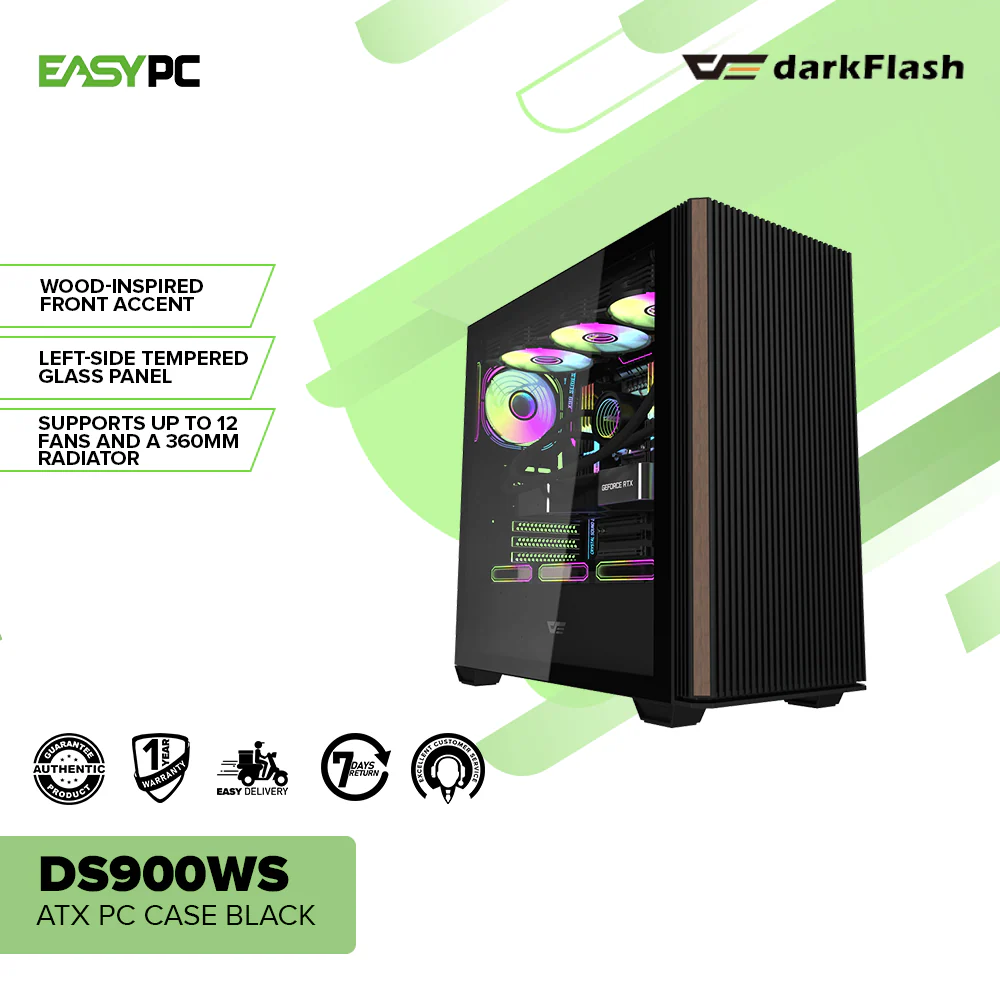 DarkFlash DS900WS ATX PC Case Black - Image 2