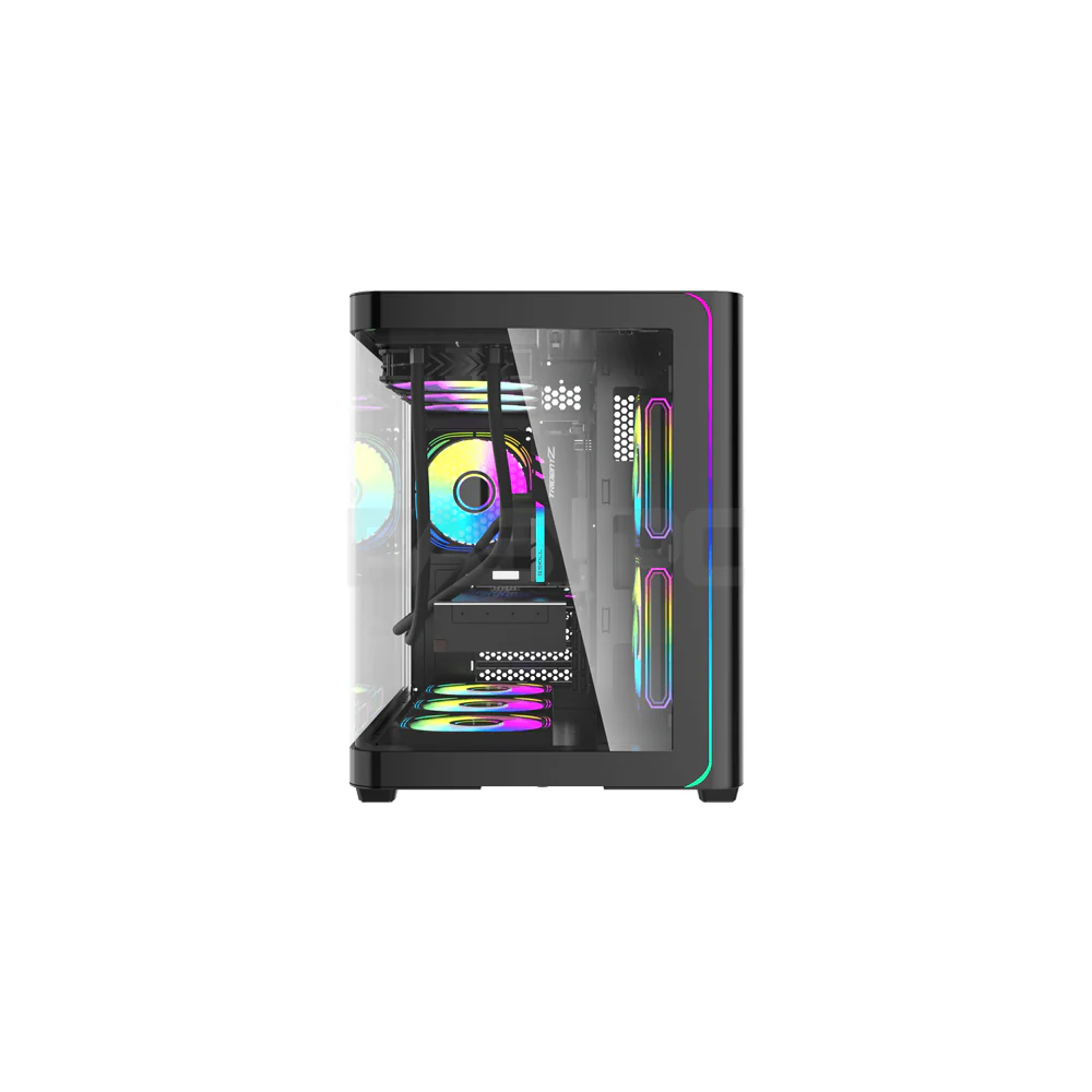 DarkFlash L285M Luxury Micro ATX Curved Glass Panel Gaming PC Case Black - Image 5
