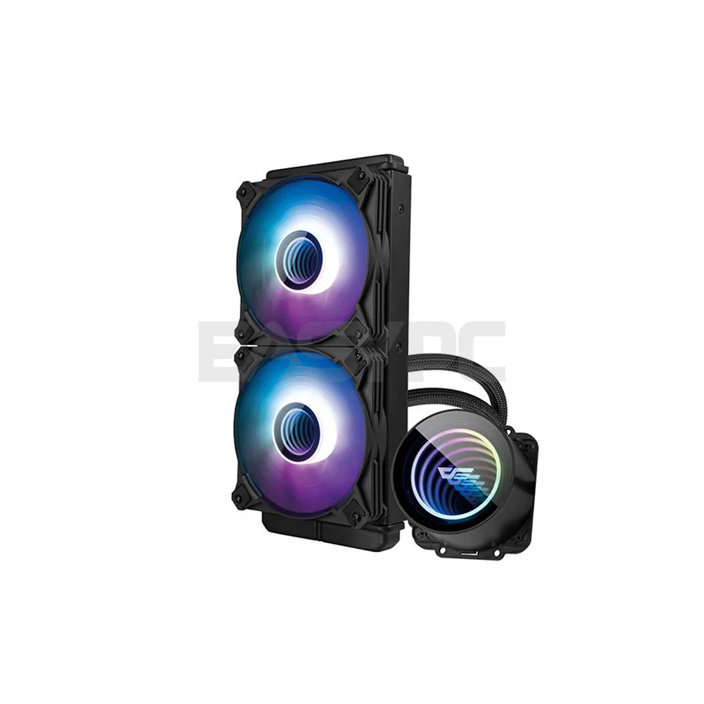 DarkFlash Twister DX 240 V2 Black and White ARGB AIO CPU Liquid Cooler - Image 3