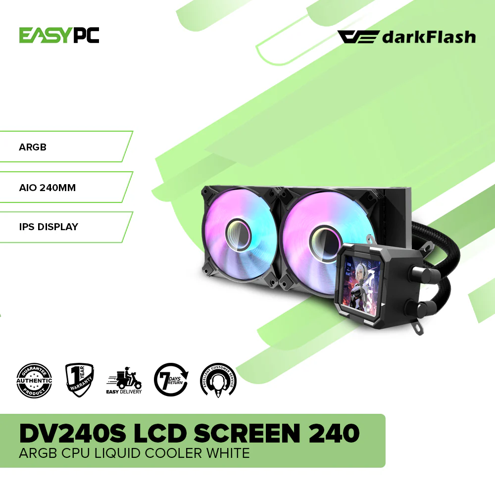 DarkFlash Wave DV240S LCD Screen 240 ARGB CPU Liquid Cooler - Image 6