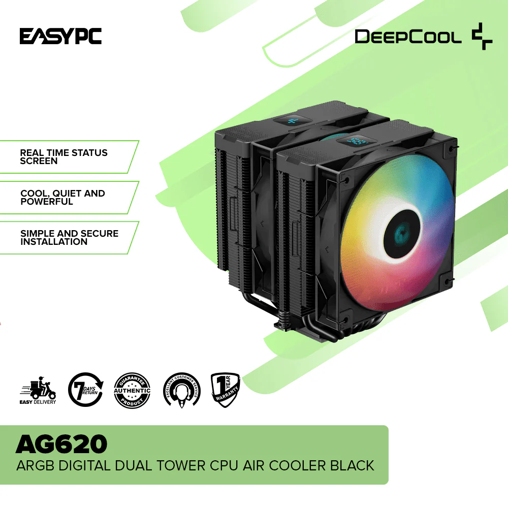 Deepcool AG620 ARGB Digital Dual Tower CPU Air Cooler Black - Image 2